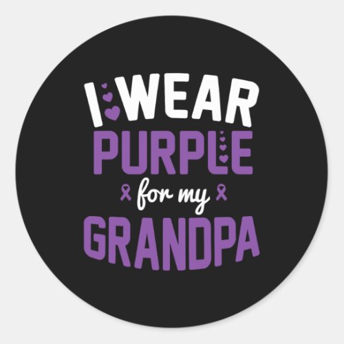 Wear Purple For My Grandpa September Alzheimerheim Classic Round Sticker