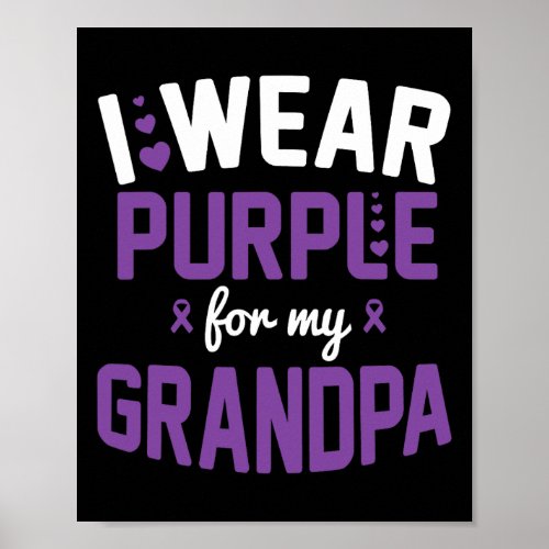 Wear Purple For My Grandpa September Alzheimerheim Poster