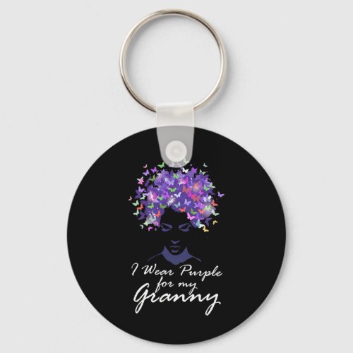 Wear Purple For My Granny Support Alzheimerheimer  Keychain