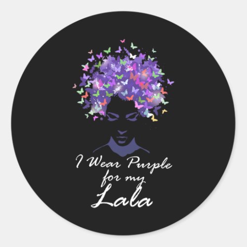 Wear Purple For My Lala Mom Support Alzheimerheime Classic Round Sticker