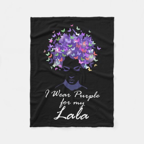 Wear Purple For My Lala Mom Support Alzheimerheime Fleece Blanket