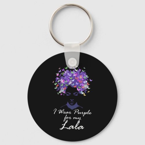 Wear Purple For My Lala Mom Support Alzheimerheime Keychain