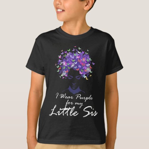 Wear Purple For My Little Sis Support Alzheimerhei T_Shirt