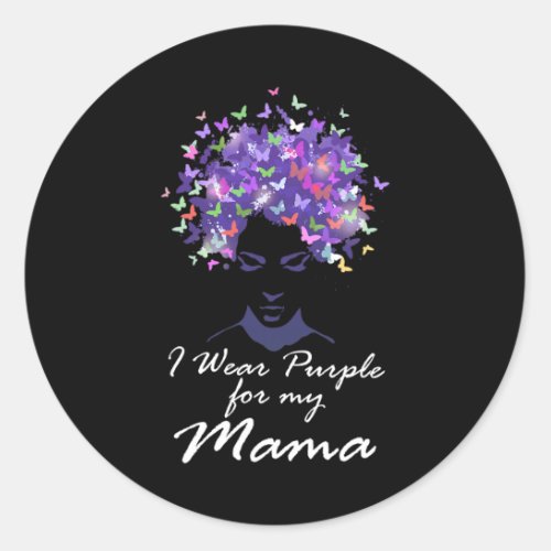 Wear Purple For My Mama Mom Support Alzheimerheime Classic Round Sticker
