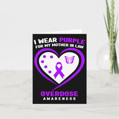 Wear Purple For My Mother In Law Overdose Awarenes Card