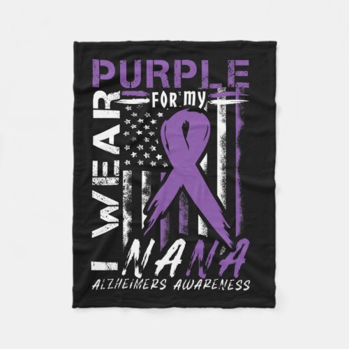 Wear Purple For My Nana Alzheimerheimer Heimers Aw Fleece Blanket