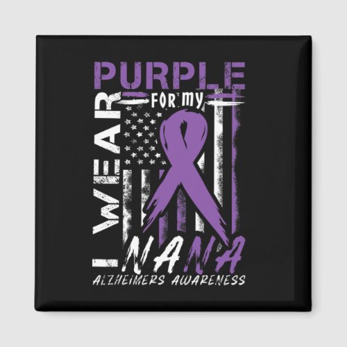 Wear Purple For My Nana Alzheimerheimer Heimers Aw Magnet