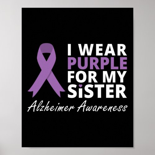 Wear Purple For My Sister Ribbon Family Love  Poster