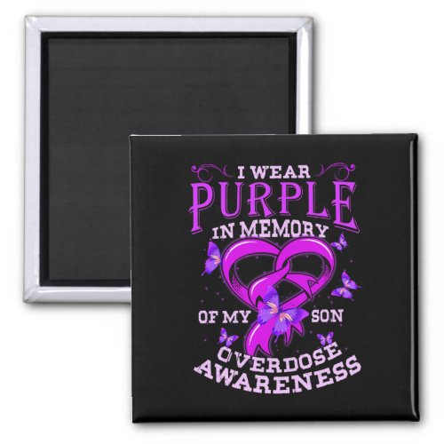 Wear Purple For My Son Overdose Awareness  Magnet