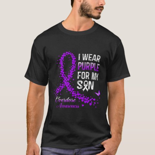 Wear Purple For My Son Overdose Awareness Purple R T_Shirt