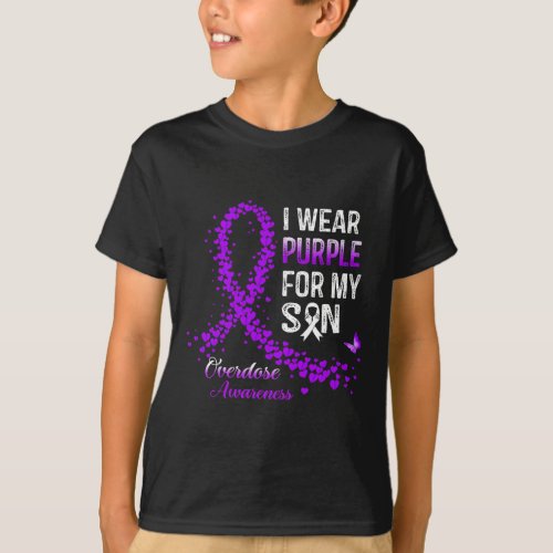 Wear Purple For My Son Overdose Awareness Purple R T_Shirt