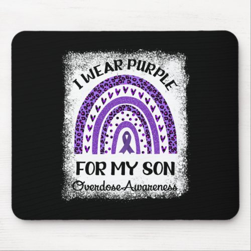 Wear Purple For My Son Overdose Awareness Retro Ra Mouse Pad