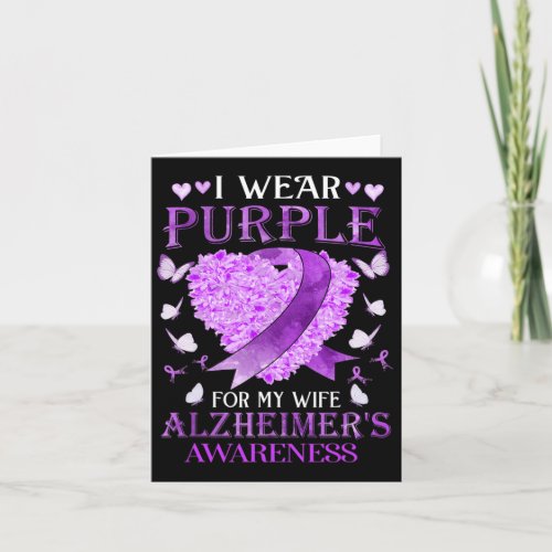 Wear Purple For My Wife Alzheimerheimer Awareness  Card