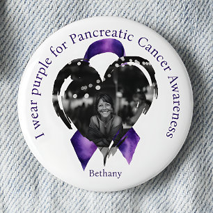 Wear Purple for Pancreatic Cancer Awareness Photo Button