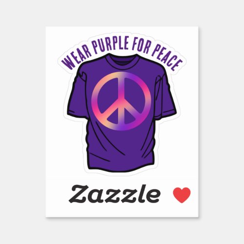 Wear Purple for Peace Day Sticker