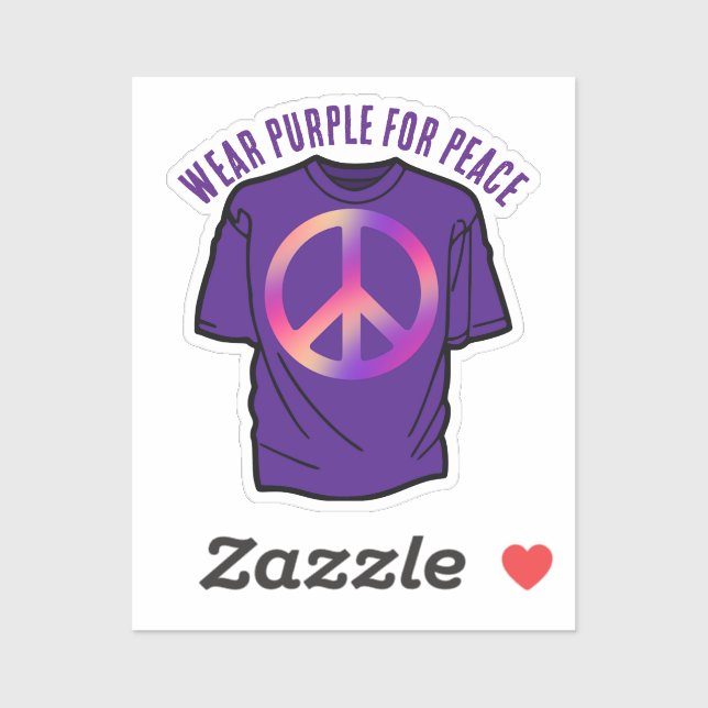Wear Purple for Peace Day Sticker (Sheet)