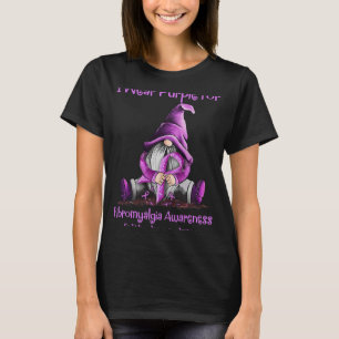 Wear Purple Gnomes Ribbon Fibromyalgia Awareness  T-Shirt