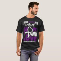 Wear Purple Hope Faith Crohns And Colitis Awarenes T-Shirt