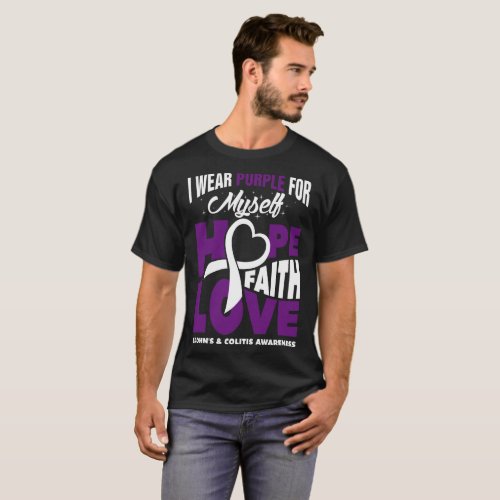 Wear Purple Hope Faith Crohns And Colitis Awarenes T_Shirt