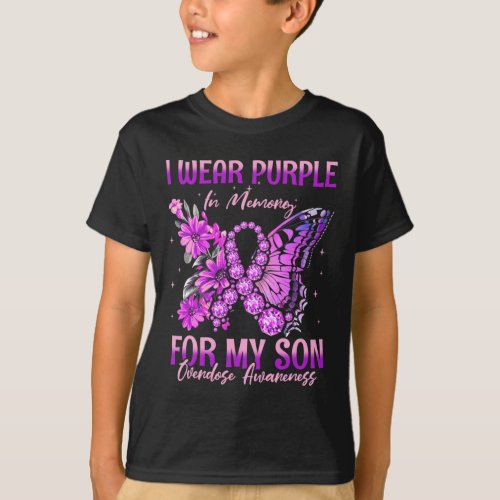 Wear Purple In Memory For My Son Overdose Awarenes T_Shirt