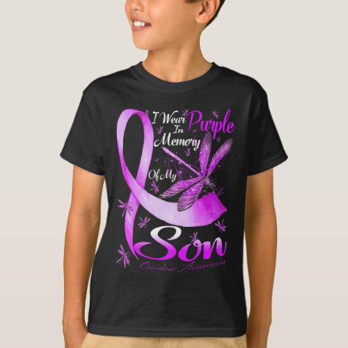 Wear Purple In Memory For My Son Overdose Awarenes T_Shirt