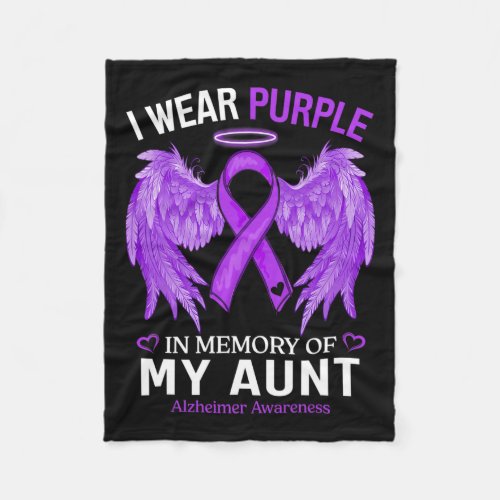 Wear Purple In Memory Of Aunt Alzheimerheimer Awar Fleece Blanket