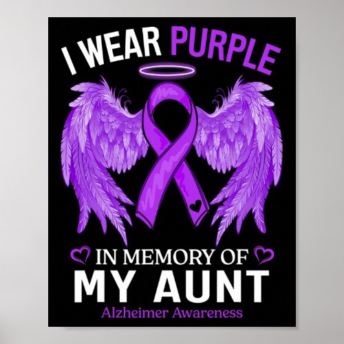 Wear Purple In Memory Of Aunt Alzheimerheimer Awar Poster