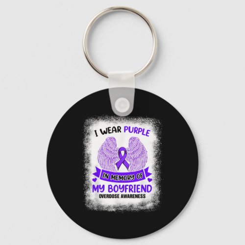 Wear Purple In Memory Of My Boyfriend Overdose Awa Keychain