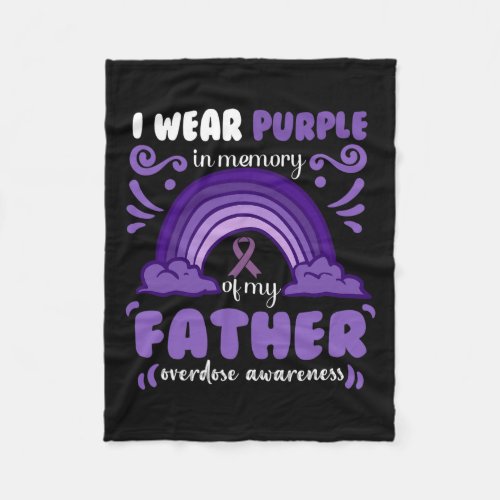 Wear Purple In Memory Of My Father  Fleece Blanket