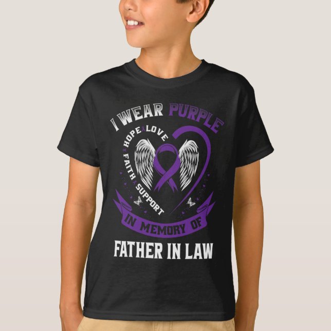 Wear Purple In Memory Of My Father In Law Pancreat T-Shirt (Front)