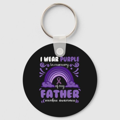 Wear Purple In Memory Of My Father  Keychain