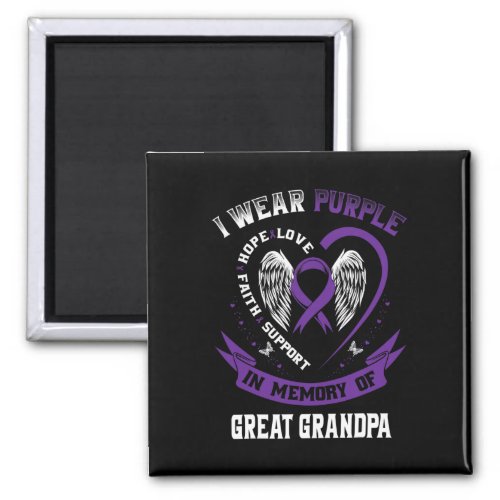 Wear Purple In Memory Of My Great Grandpa Pancreat Magnet