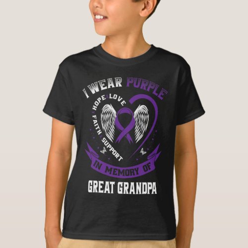 Wear Purple In Memory Of My Great Grandpa Pancreat T_Shirt