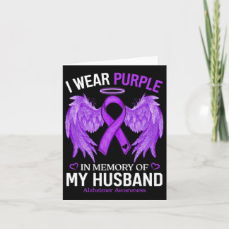 Wear Purple In Memory Of My Husband Alzheimerheime Card