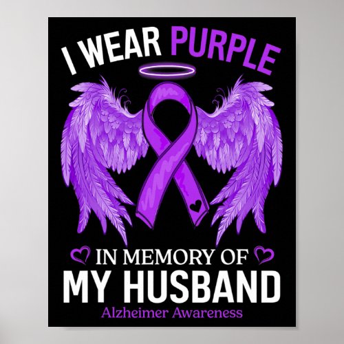 Wear Purple In Memory Of My Husband Alzheimerheime Poster