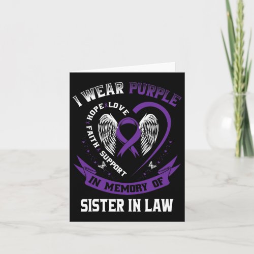 Wear Purple In Memory Of Sister In Law Alzheimers  Card