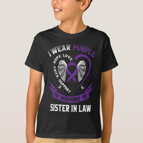 Wear Purple In Memory Of Sister In Law Alzheimers  T_Shirt
