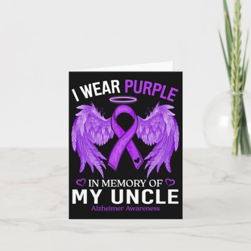 Wear Purple In Memory Of Uncle Alzheimerheimer Awa Card