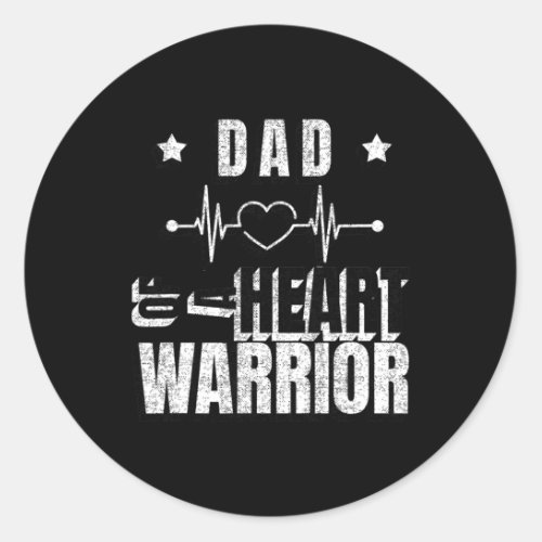 Wear Red Day Dad Of A Heart Warrior Saying  Classic Round Sticker