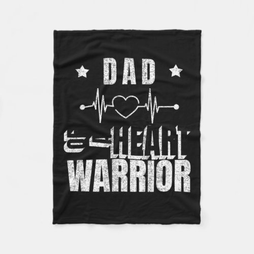 Wear Red Day Dad Of A Heart Warrior Saying  Fleece Blanket