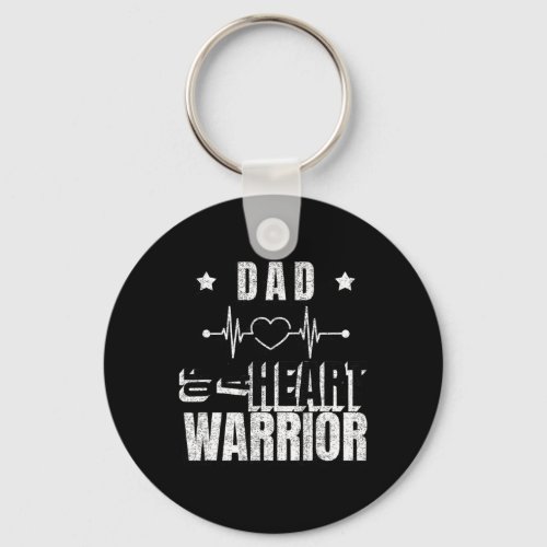 Wear Red Day Dad Of A Heart Warrior Saying  Keychain