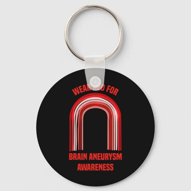Wear Red For Brain Aneurysm Awareness   Brain Aneu Keychain (Front)