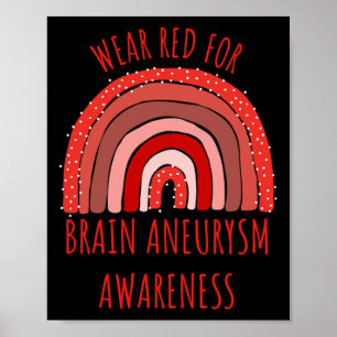 Wear Red For Brain Aneurysm Awareness Brain Aneury Poster