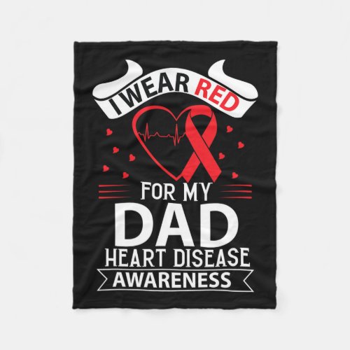 Wear Red For Dad In Feb Heart Disease Awareness Am Fleece Blanket