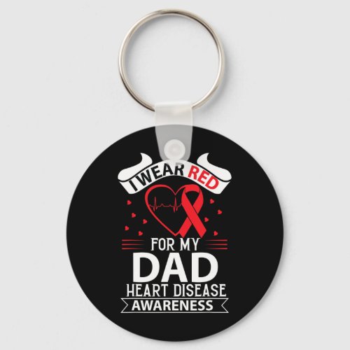 Wear Red For Dad In Feb Heart Disease Awareness Am Keychain