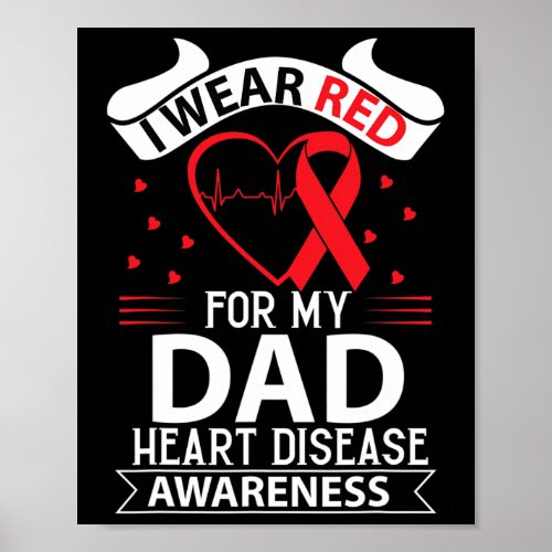 Wear Red For Dad In Feb Heart Disease Awareness Am Poster