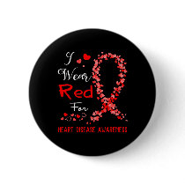 Wear Red For Heart Disease Awareness  Button