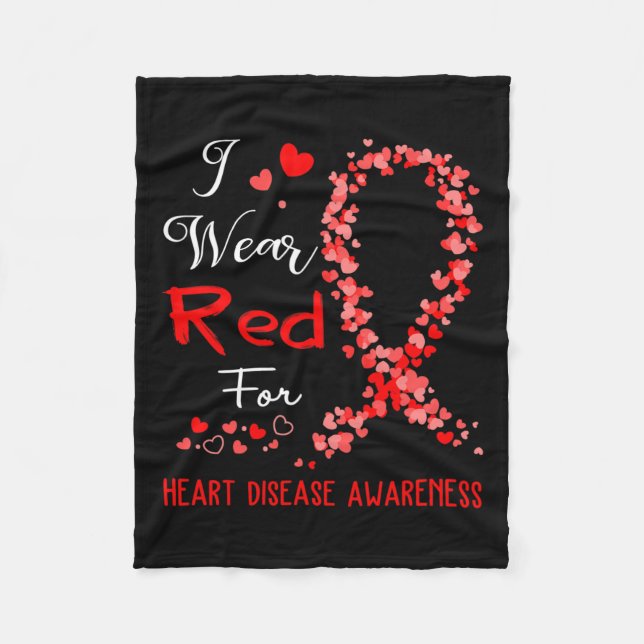 Wear Red For Heart Disease Awareness  Fleece Blanket (Front)