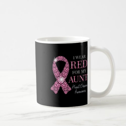 Wear Red For My Aunt Red Ribbon Heart Disease Awar Coffee Mug