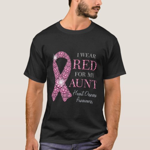 Wear Red For My Aunt Red Ribbon Heart Disease Awar T_Shirt